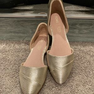 Toms Jacquard Rose Gold Jutti D’Orsay flat